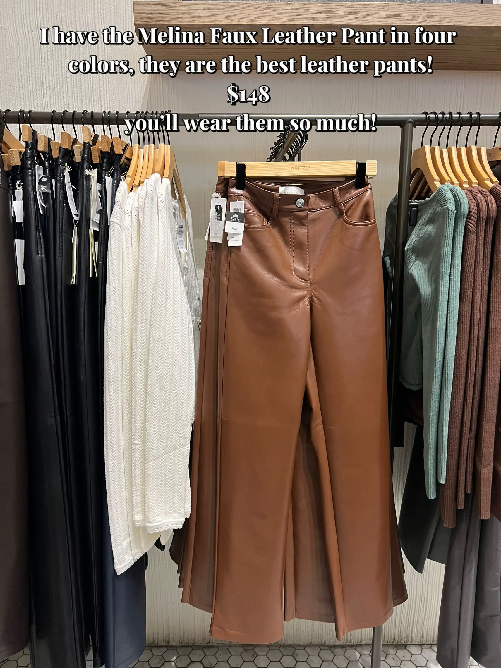 I did a fall Aritzia haul - my faux leather pants are soft as
