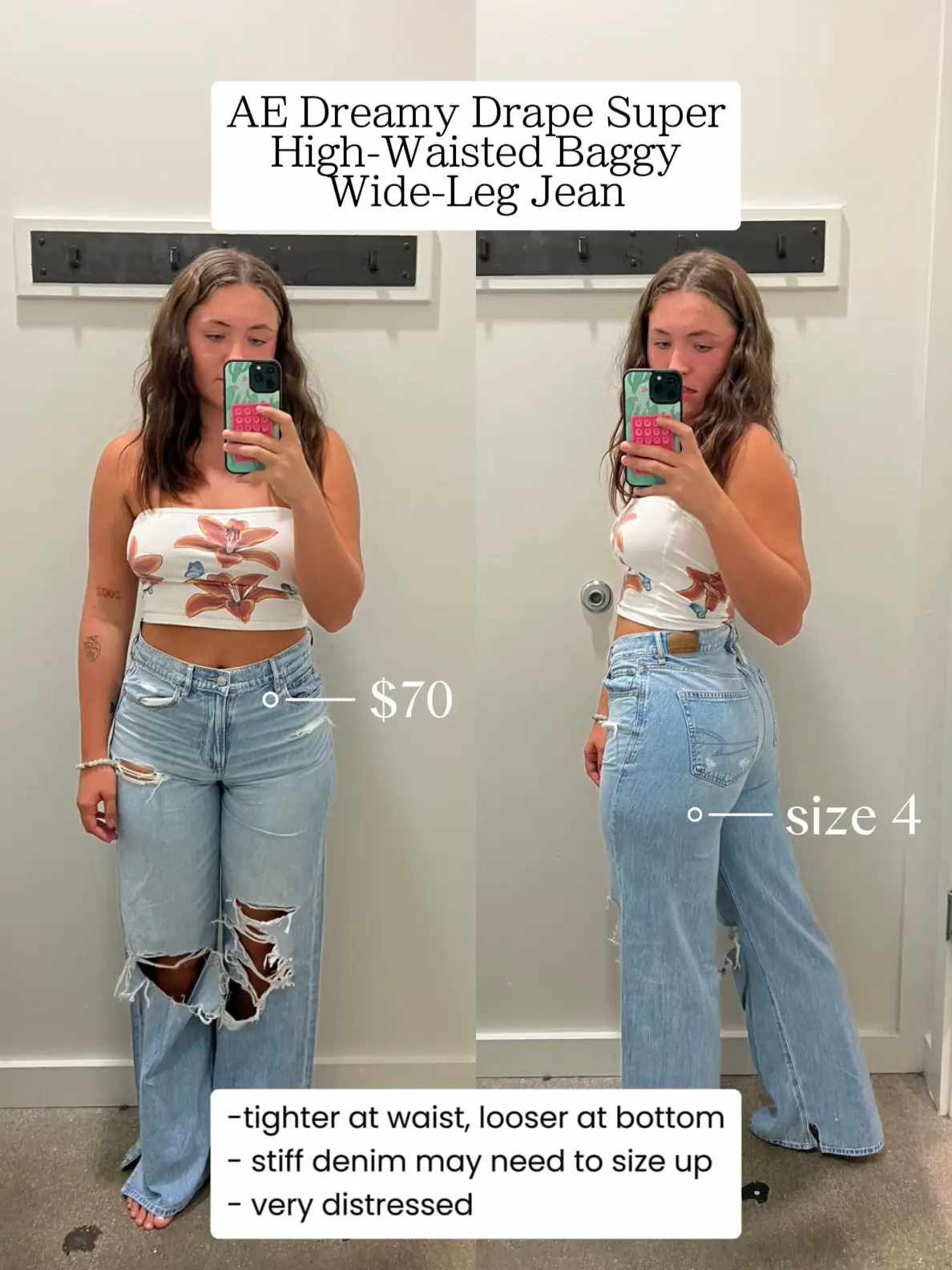AE Super High-Waisted Baggy Wide-Leg Cuffed Jean