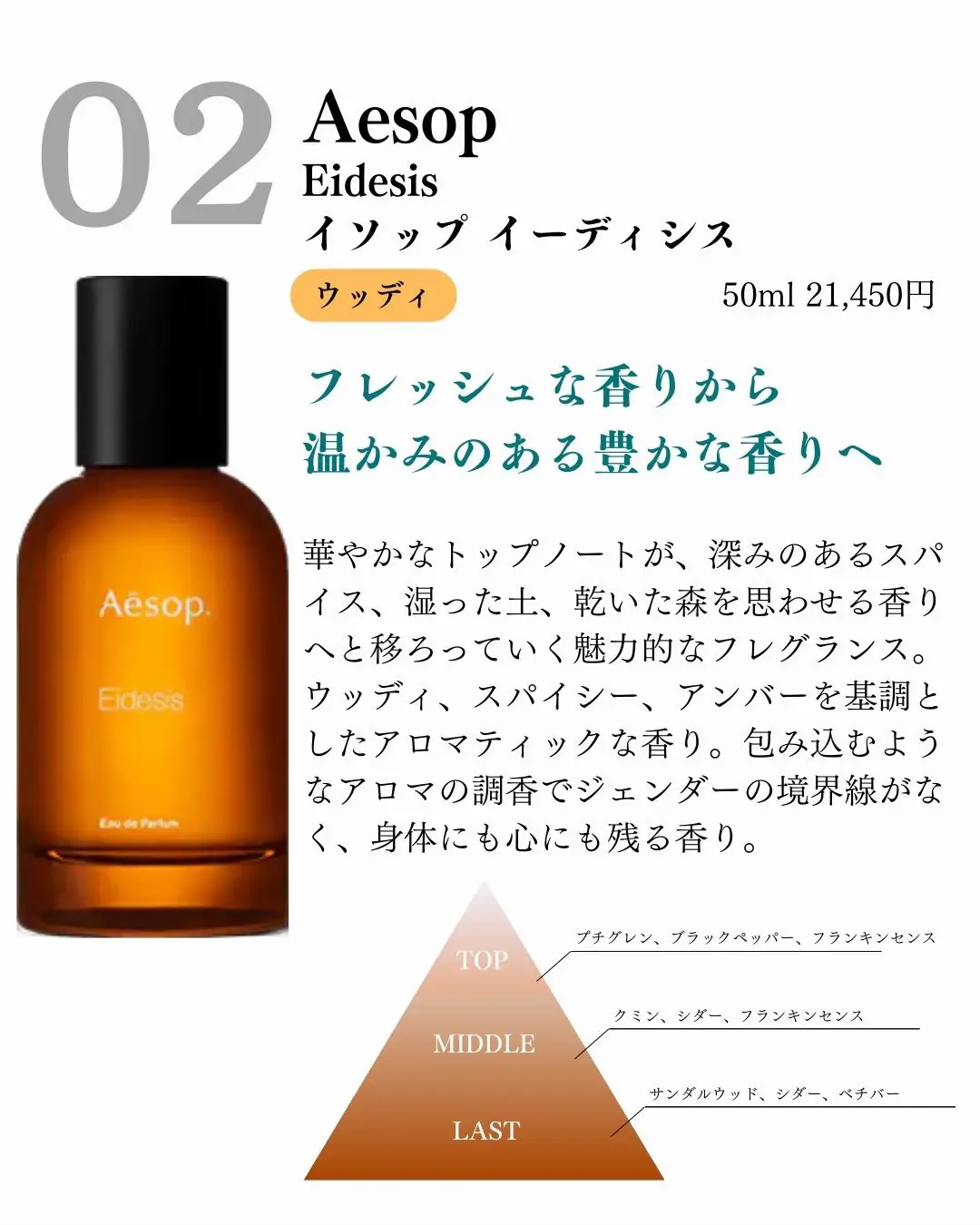 新品 Aesop karst カースト オードパルファム 50ml #A19 - 香水(ユニ 