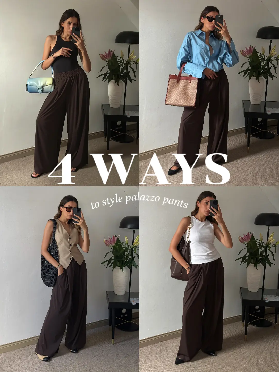 How to style brown pants in a not boring way #outfitideas #howtostyle 
