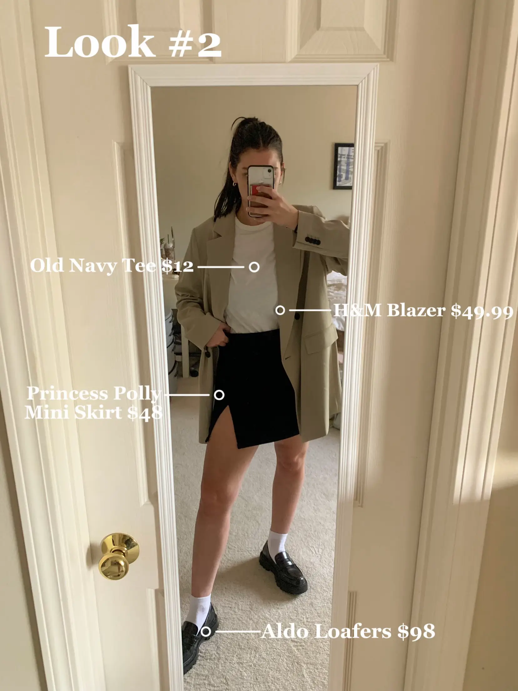 H and m outlet navy skirt