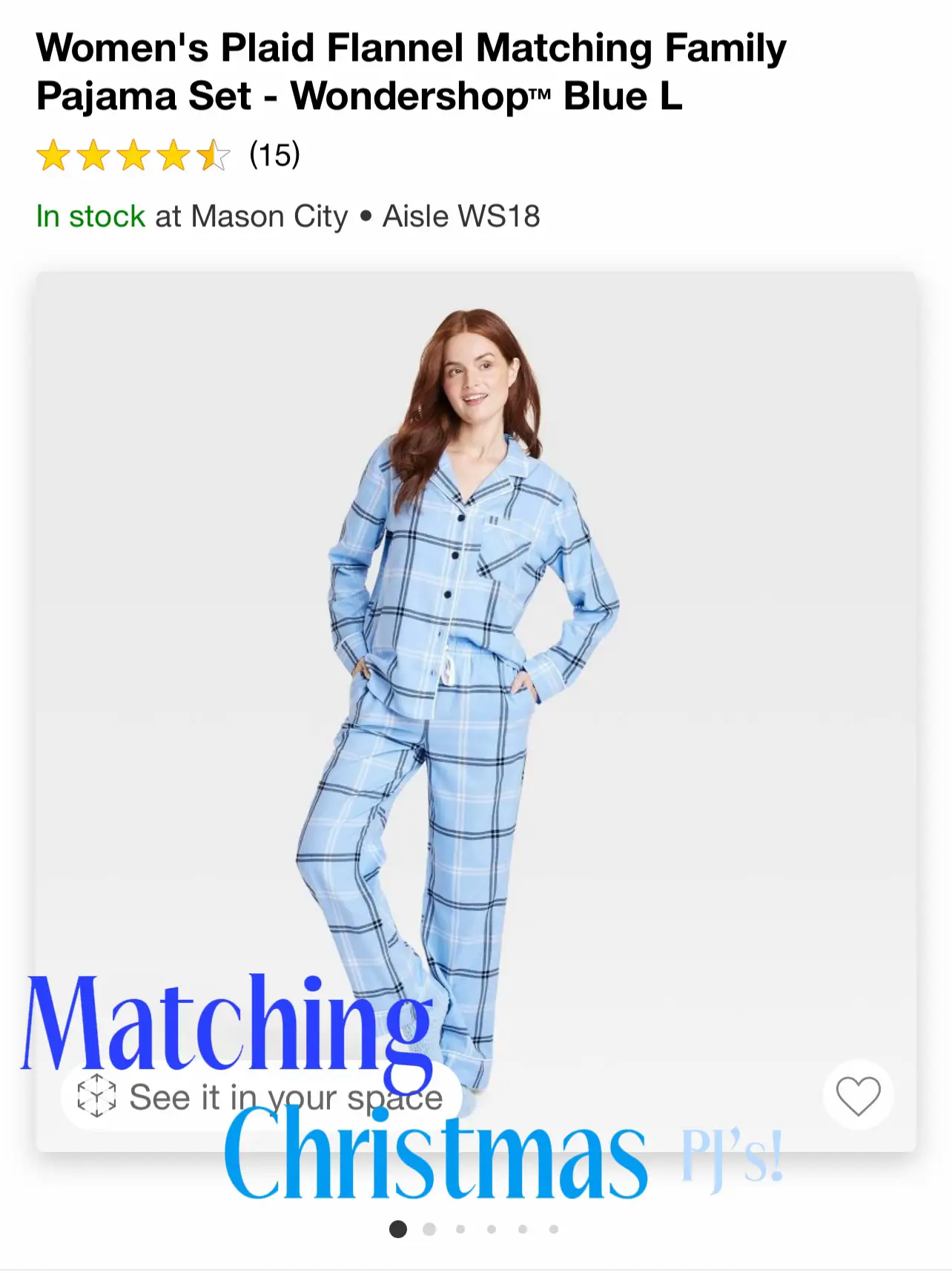 Men's Plaid Flannel Matching Family Pajama Set - Wondershop Green L