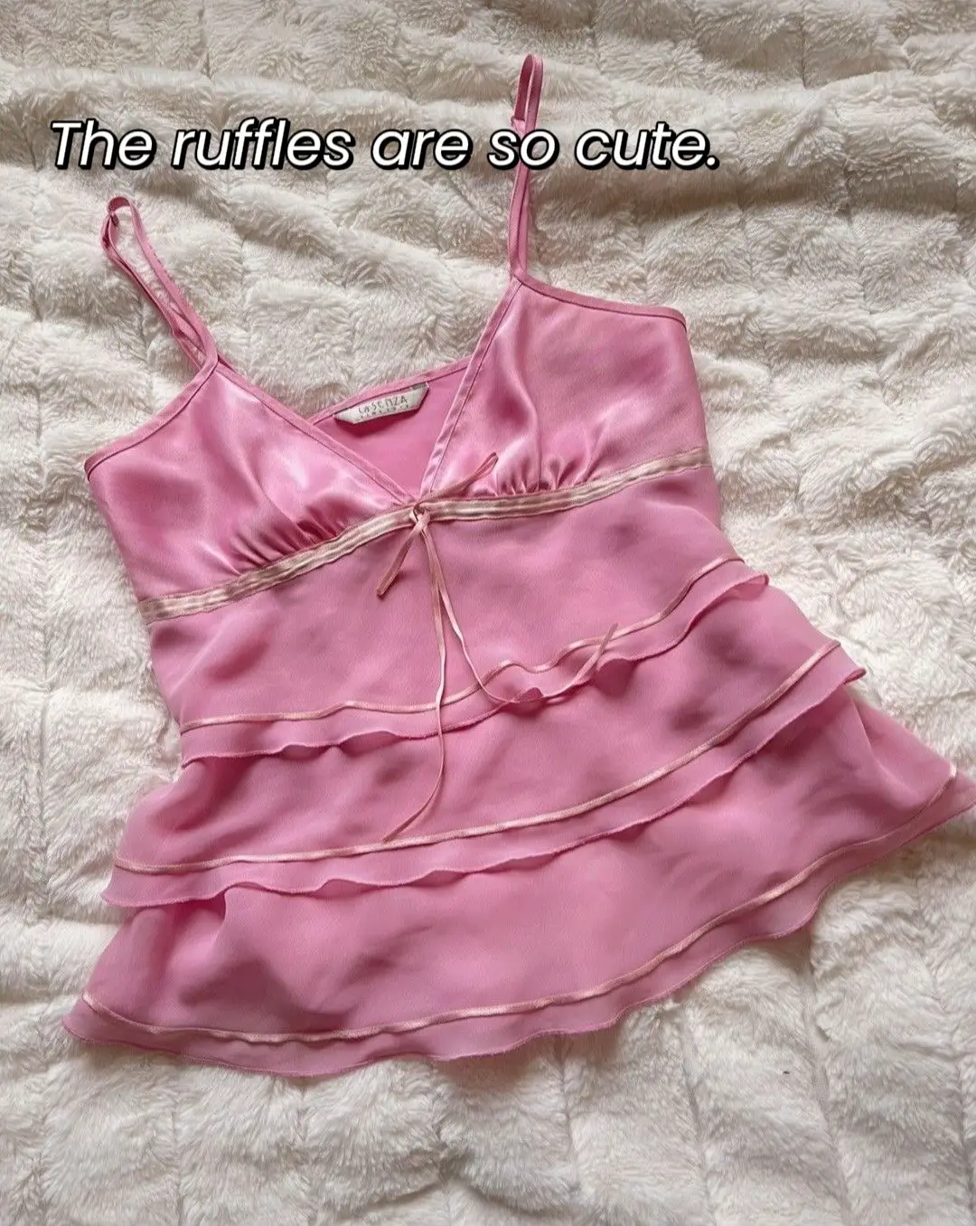 The CUTEST pink ruffle bra! Never worn, bought in - Depop