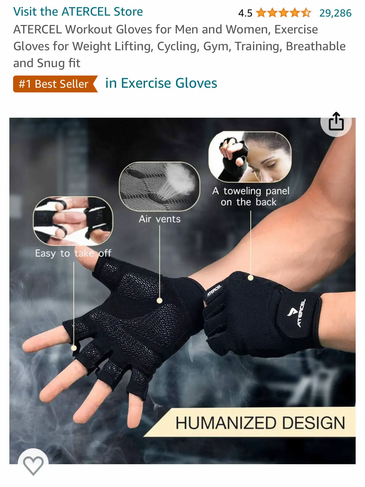 Atercel Snug-Fit Workout & Lifting Gloves