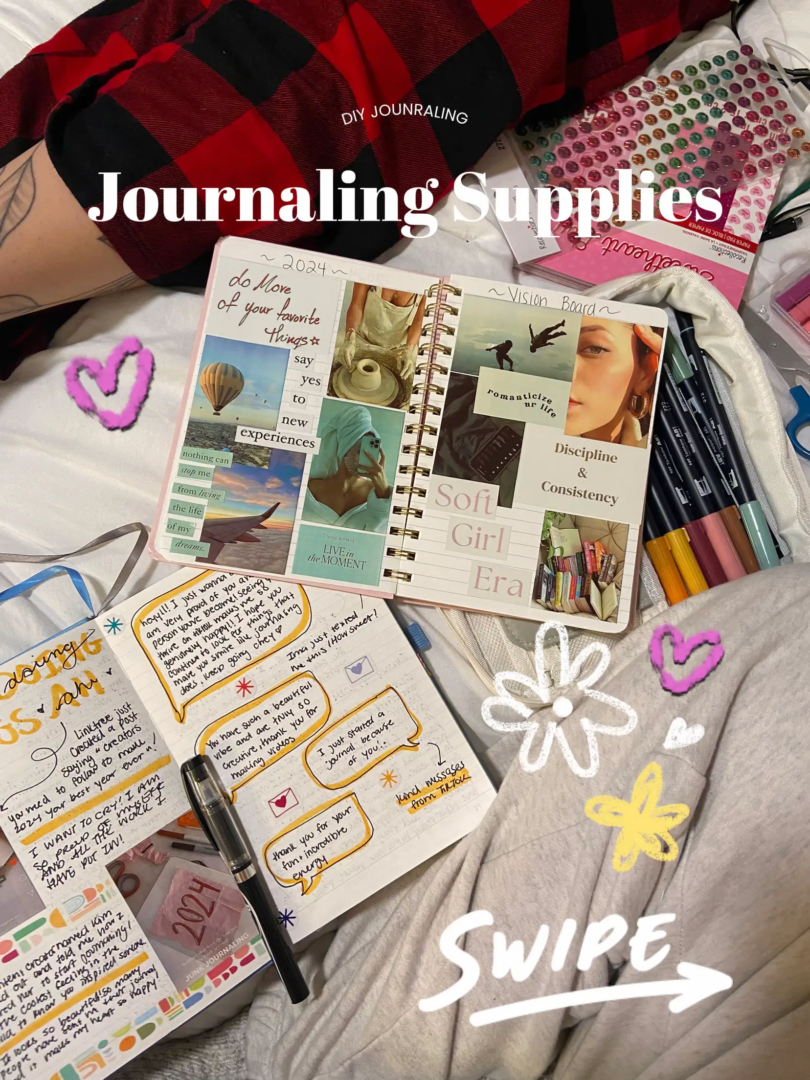 Fayware Creative Scrapbook Journaling Kit - Refillable Traveler's Notebook  with Blank, Junk Journal, Bullet Journal, 3 Pre-Cut PET Tapes & Purple