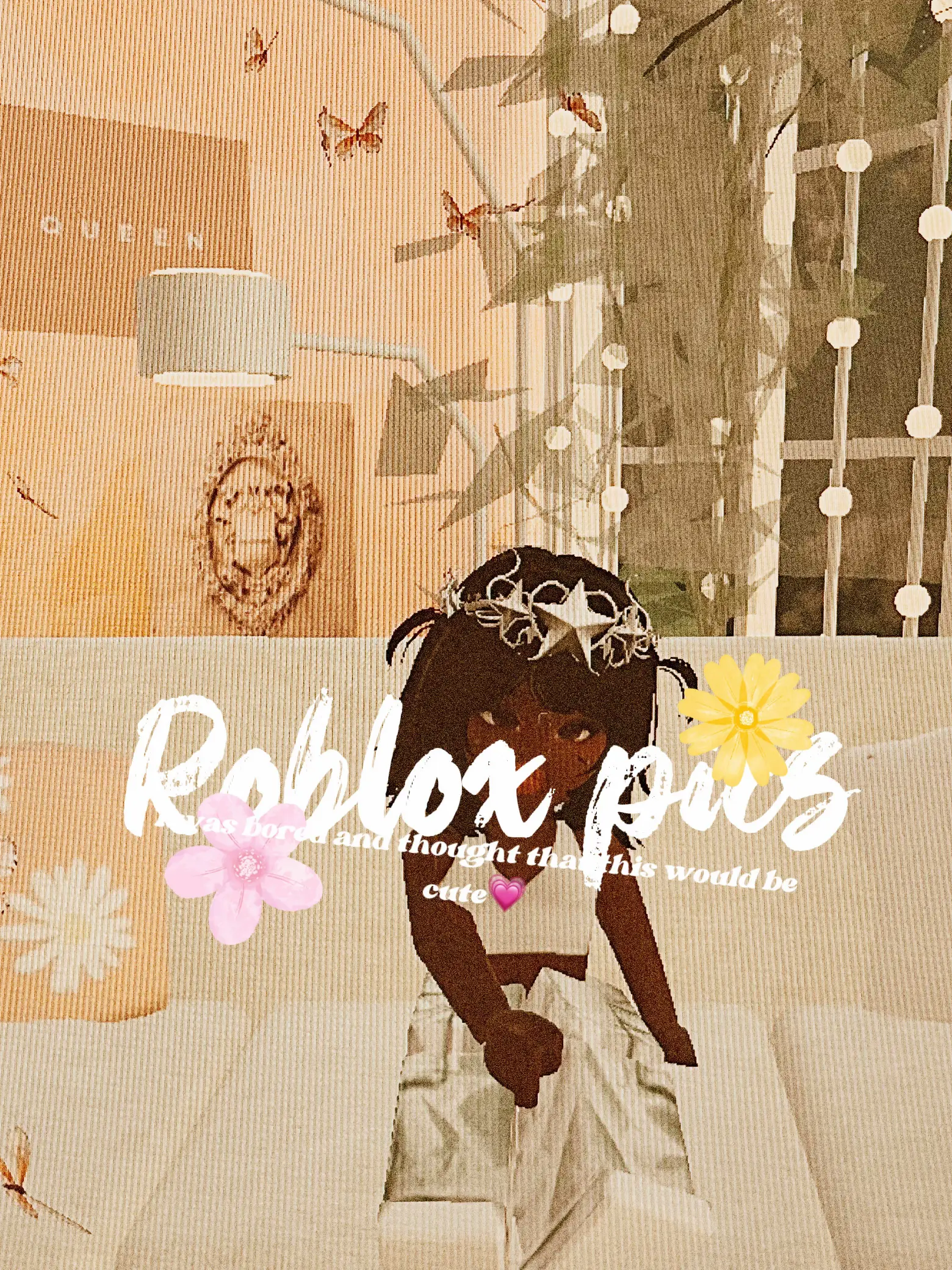 Download Aesthetic Roblox Girl Head With Flower Crown Wallpaper