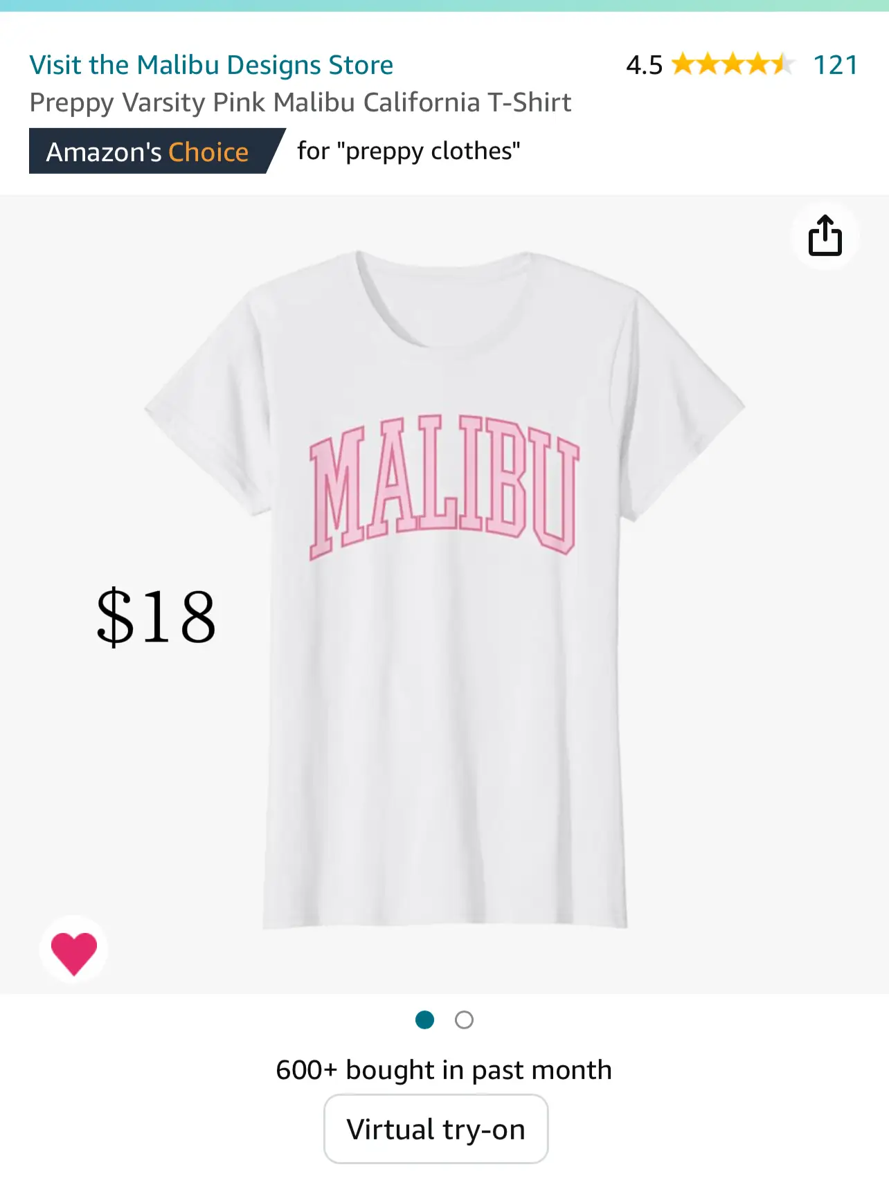 Preppy Varsity Pink Malibu California Aesthetic Women Girls T-Shirt