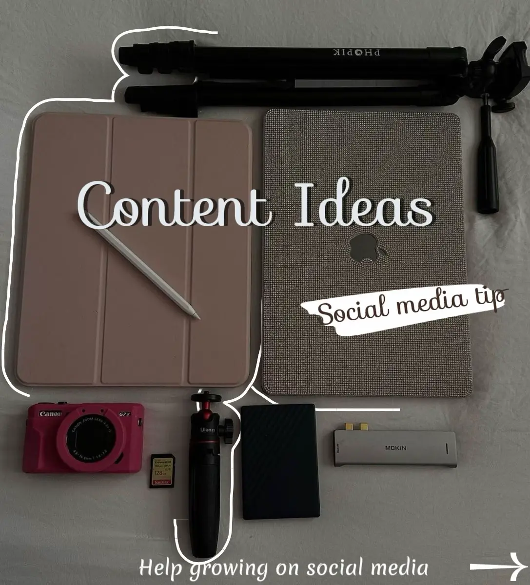  A list of content ideas for social media.