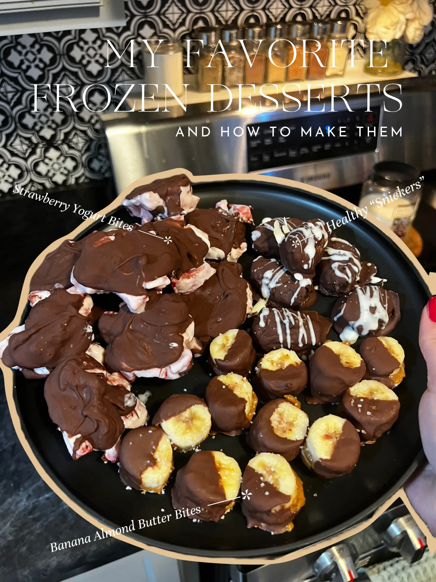 Snickers” Frozen Yogurt Chocolate Covered Date Bites - Healthy