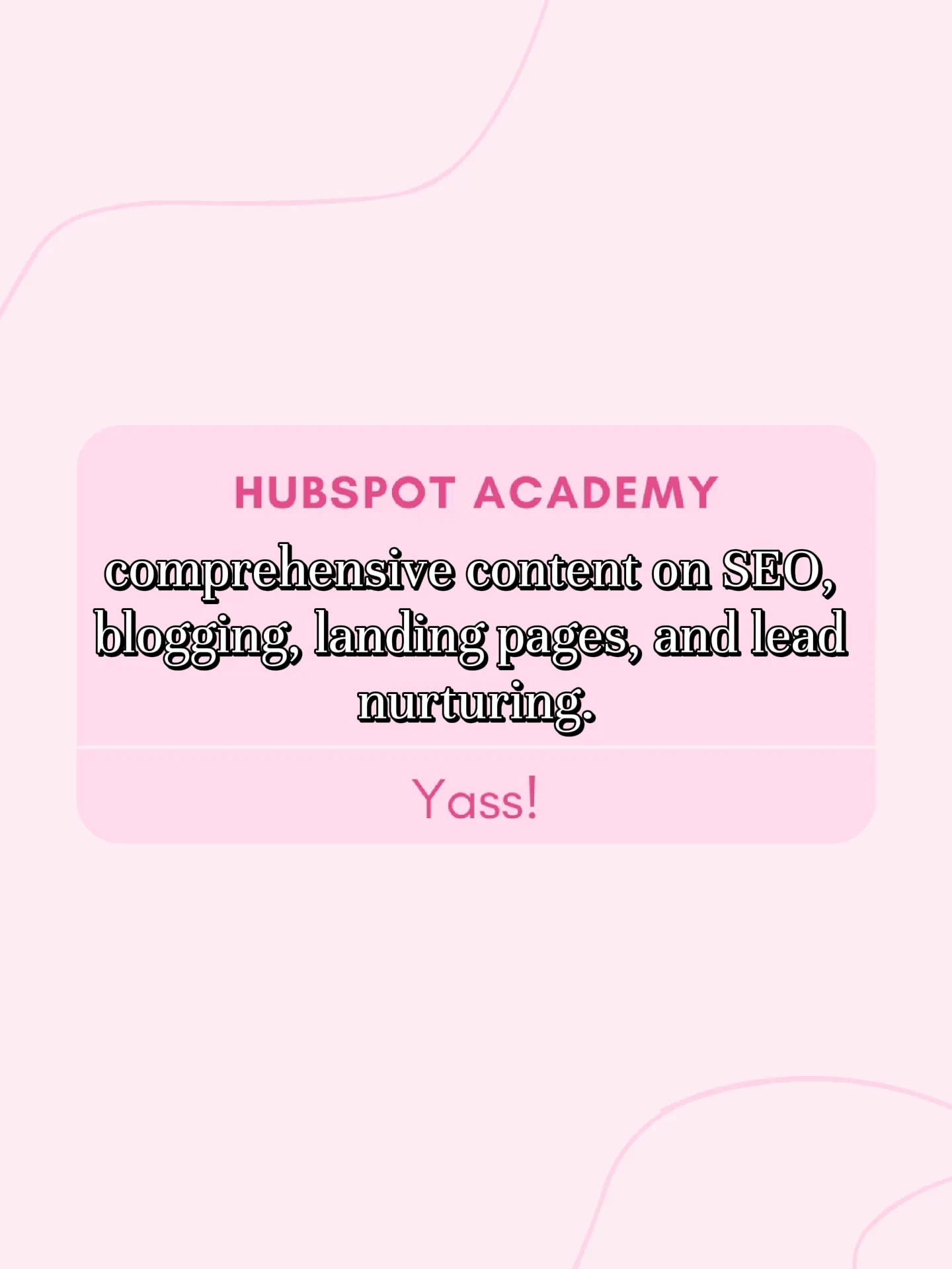  A white background with a pink logo for the Hubspot Academy.