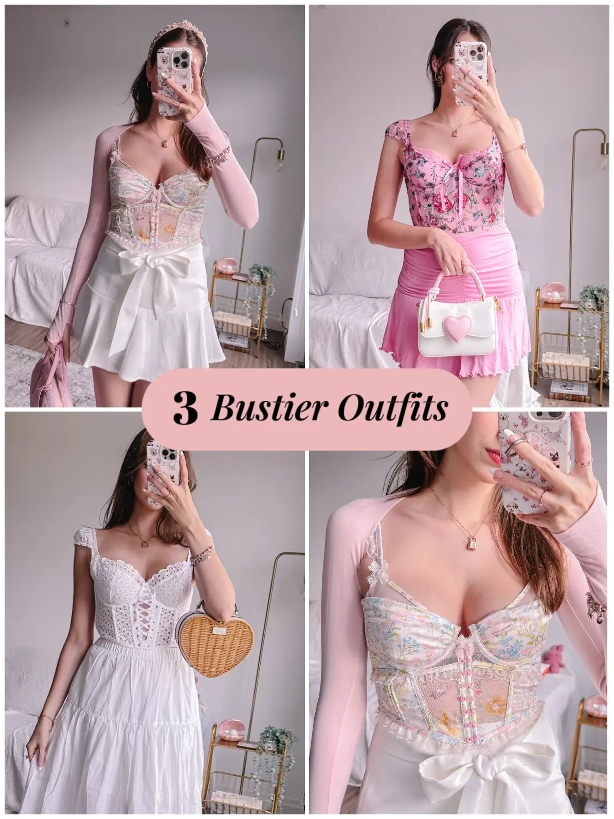 Apperloth A Floral Embroidery Mesh Bustier Corset Top