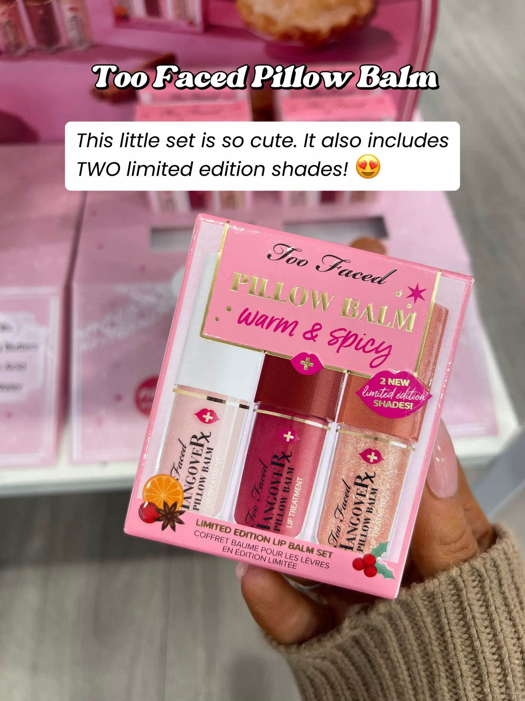 TOO FACED LIMITED Edition Pillow Balm Warm & Spicy Lip Balm Set
