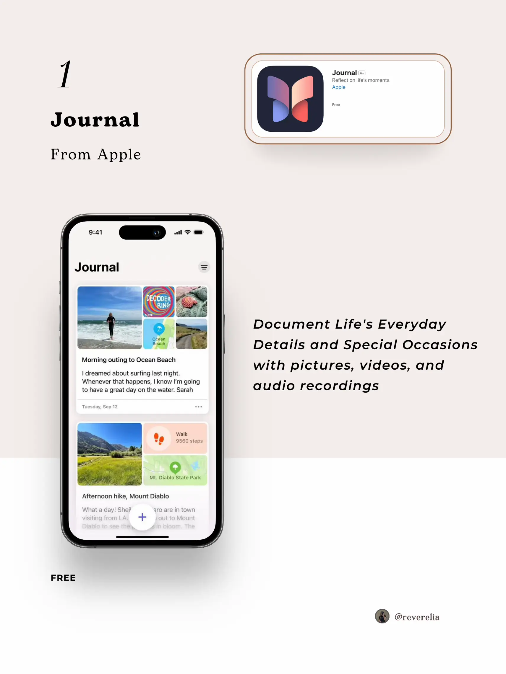  A phone screen displaying a journal from Apple with a picture of a cell phone.