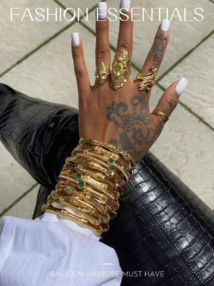  ENSKEFEN Teardrop Gold Cuff Bracelet for Women