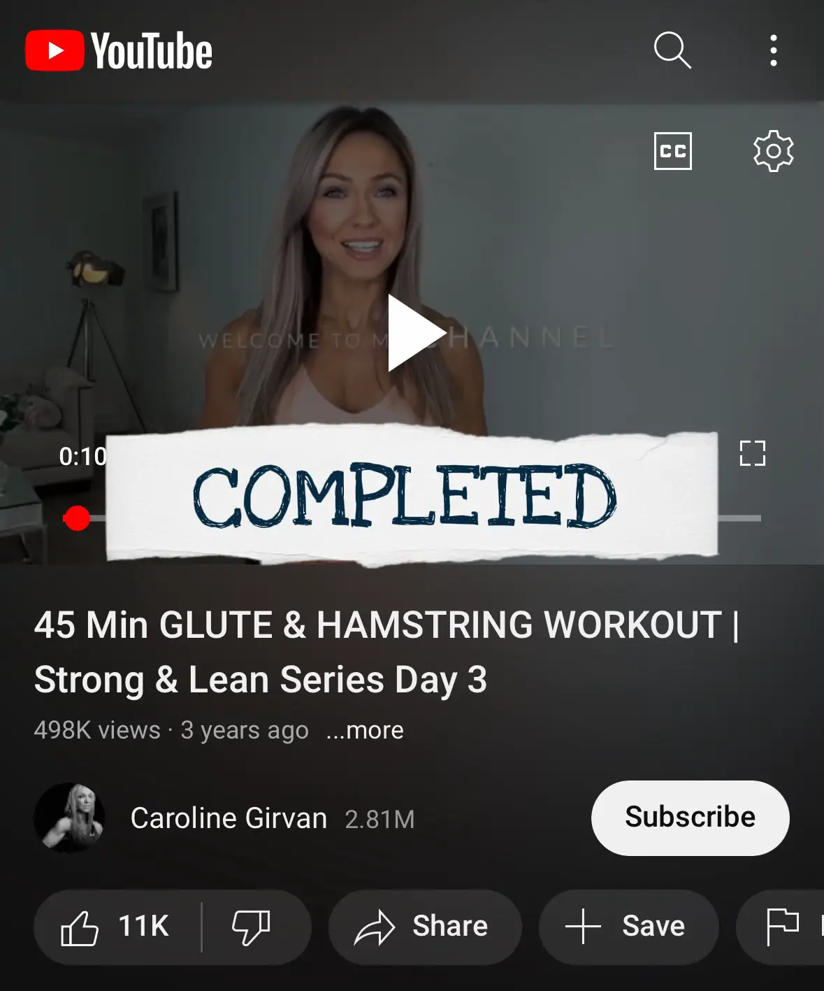 3 months of Caroline Girvan workouts still going strong very epic wowz