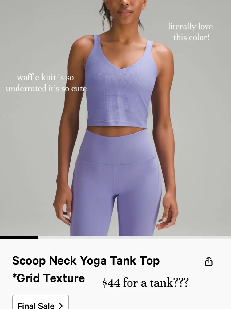 Lululemon athletica Scoop Neck Yoga Tank Top *Grid Texture