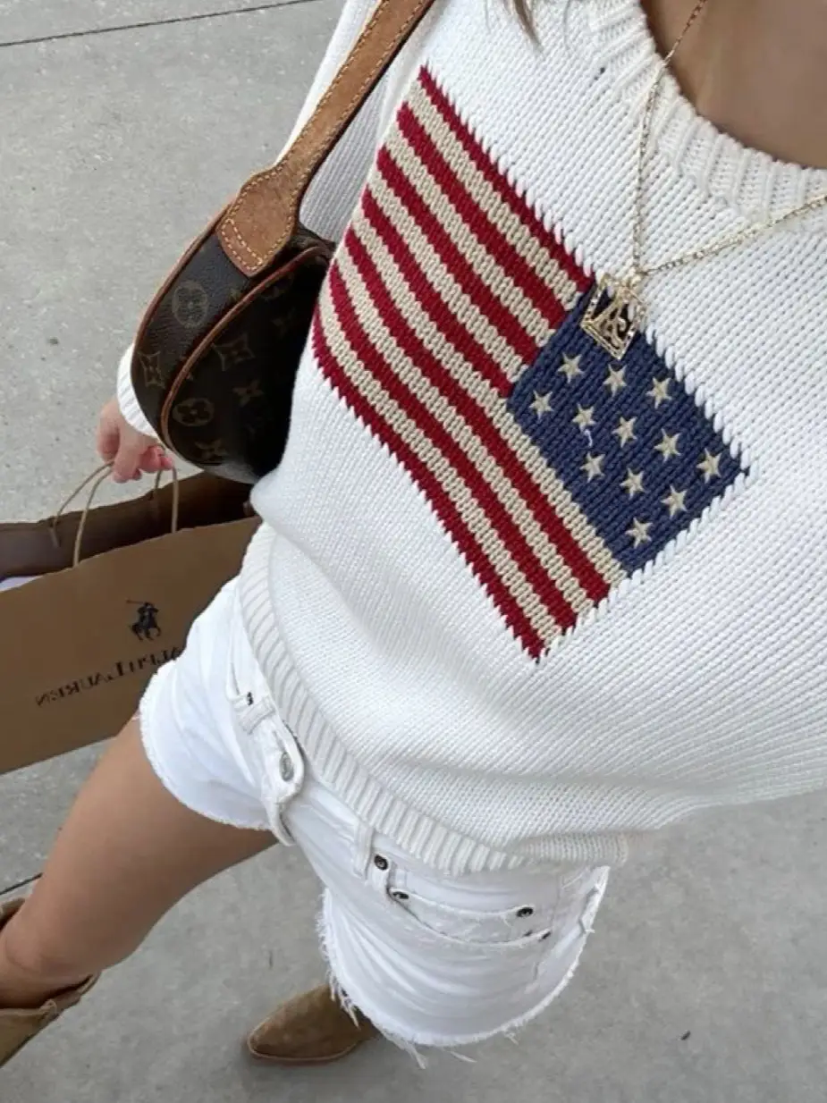 Ralph Lauren American Flag Sweater  Preppy fashion history & styling tips  