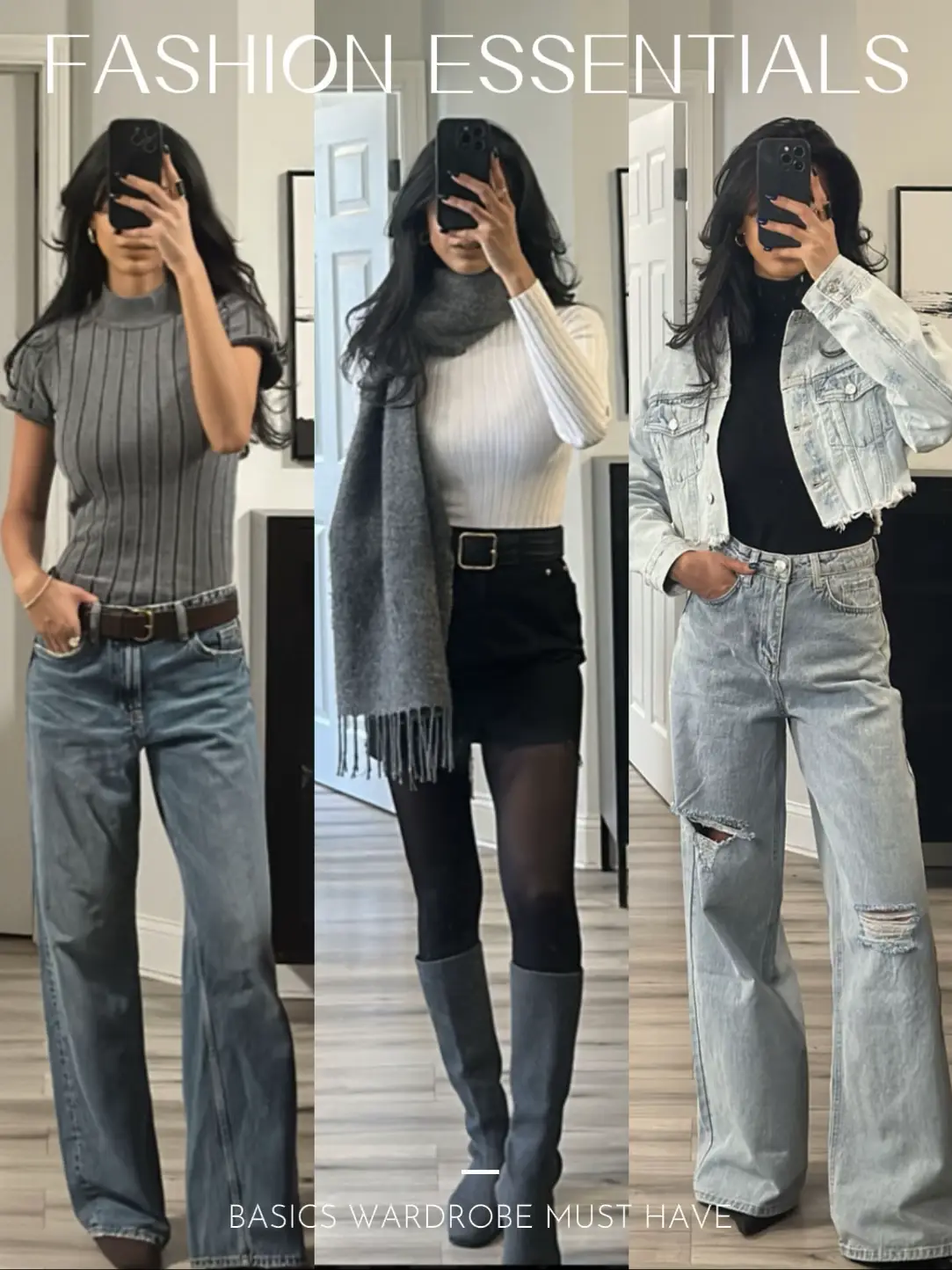 PANTALON DENIM ANCHO OUTFITS DE MODA 2023💋WIDE DENIM TROUSERS