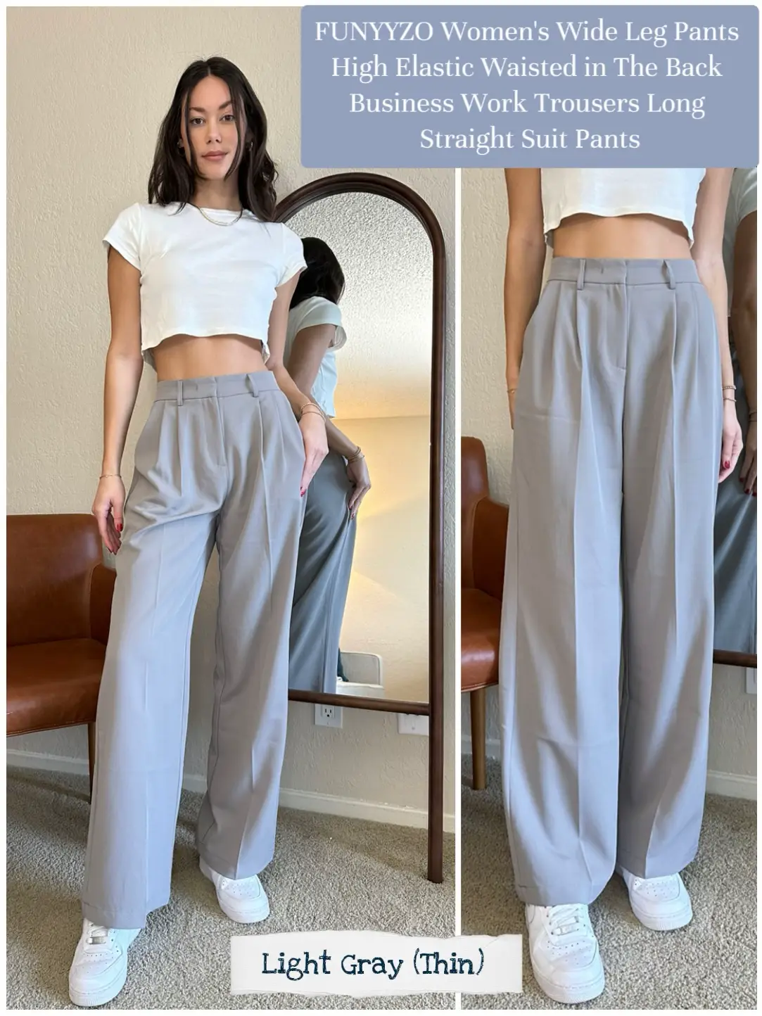  Maryia Stretchy Wide Leg Palazzo Dress Pants for Women High  Waist Elegant Casual Office Work Cropped Trouser Straight Slacks Black :  Clothing, Shoes & Jewelry