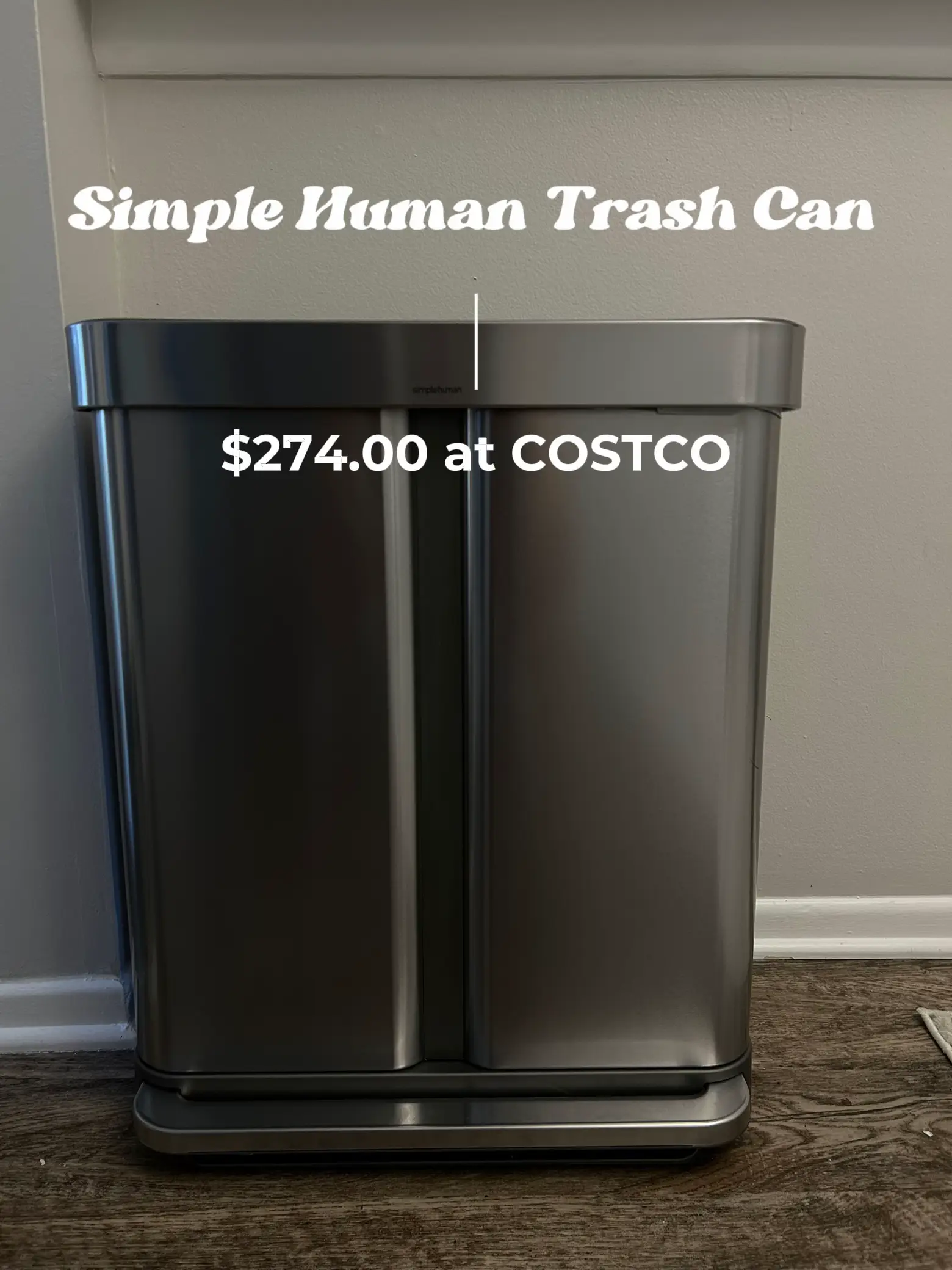 Simple Human Dual Compartment Trash Can 58L : r/Costco