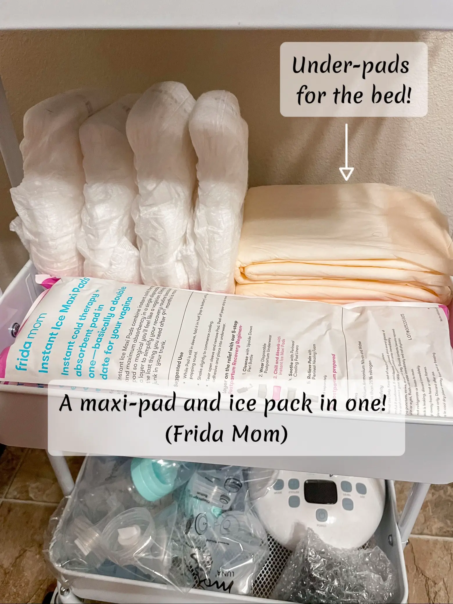 Opening and comparing the Frida Mom Postpartum recovery essential