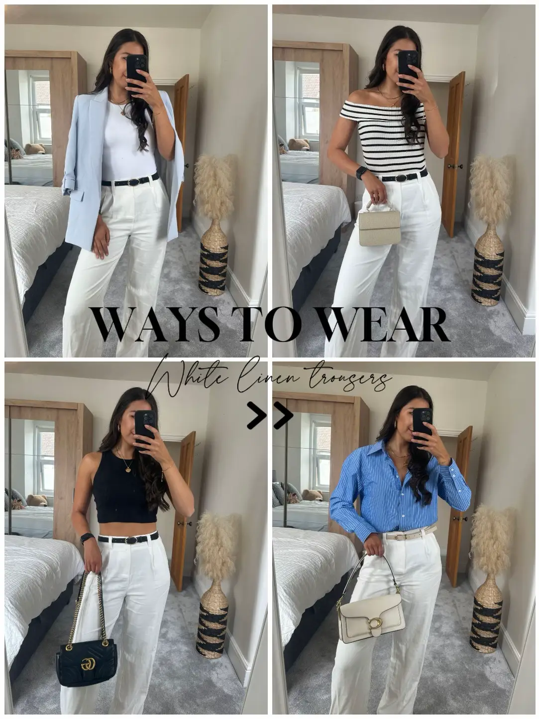 Ways to wear white linen trousers🤍, Gallery posted by Kaatherineo_