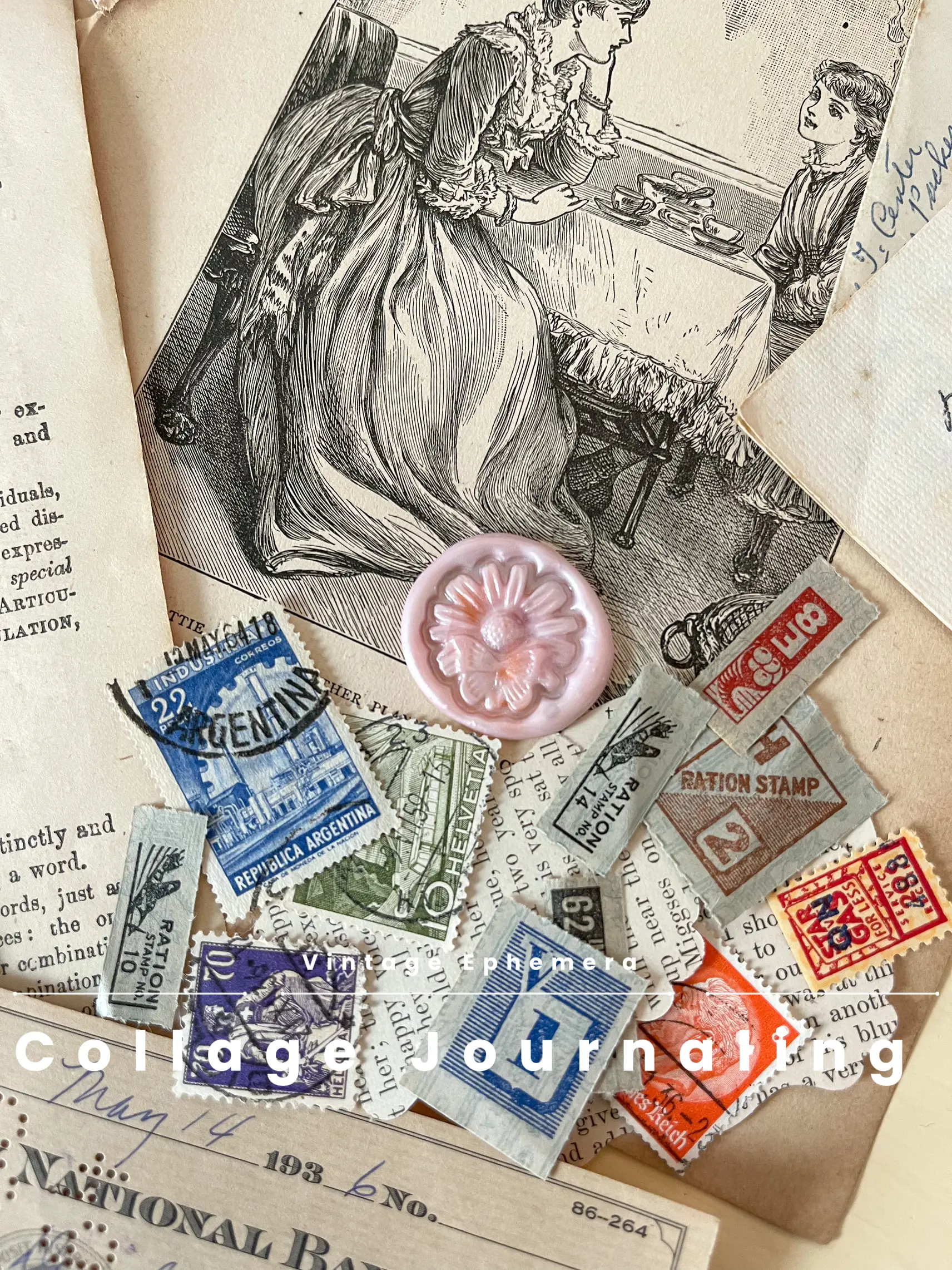 How to use vintage ephemera paper in art journaling – Heidi Cogdill