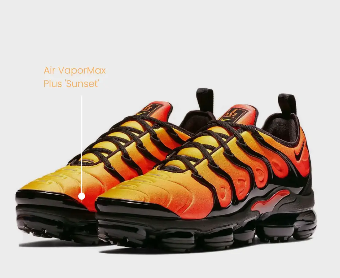 Vapormax plus sunset hot sale on feet