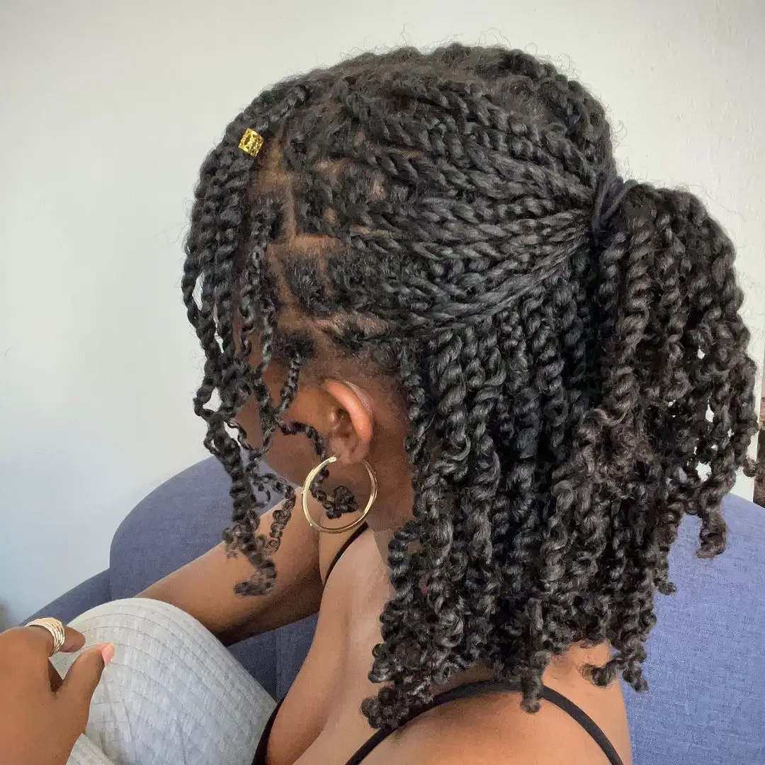 Human Hair Mini Twist with Cornrows, Gallery posted by heymikelya
