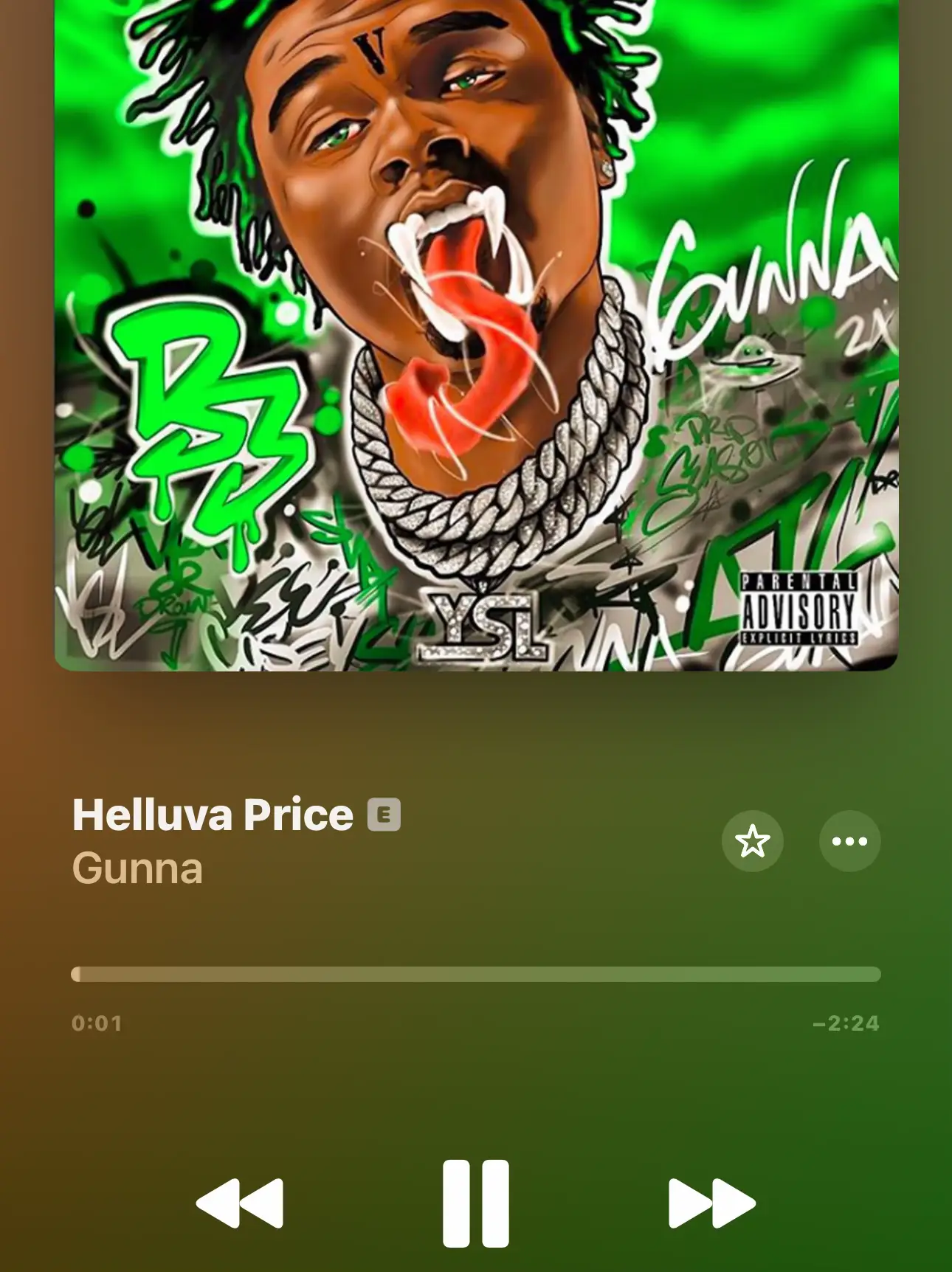  A picture of a man's mouth with the words "Helluva Price Gunna" written underneath it.