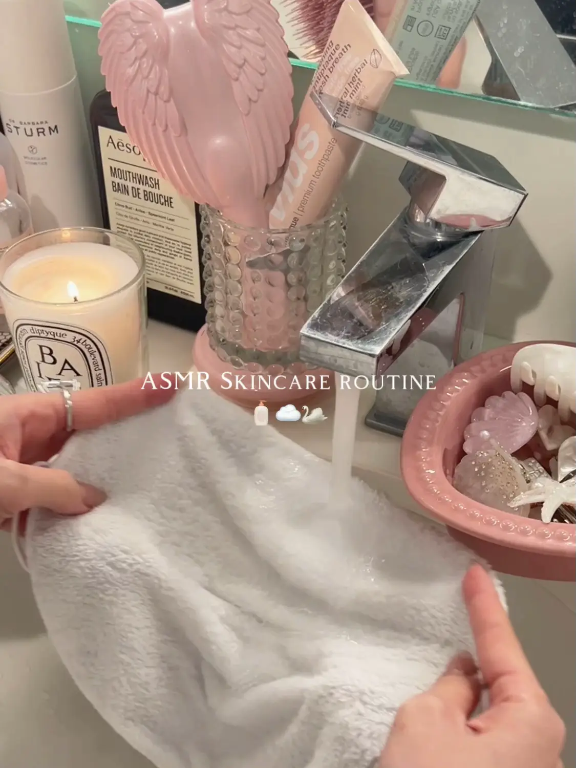 🧴☁️🦢ASMR nighttime skincare routine