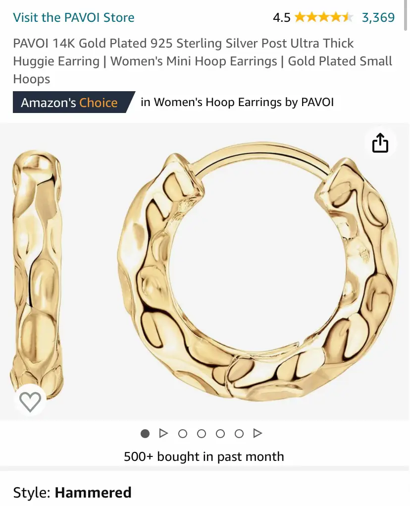 PAVOI 18K Gold 925 Sterling Silver Post Hoop Earrings for Women, Thin  Small Gold Huggie Hoop Earrings