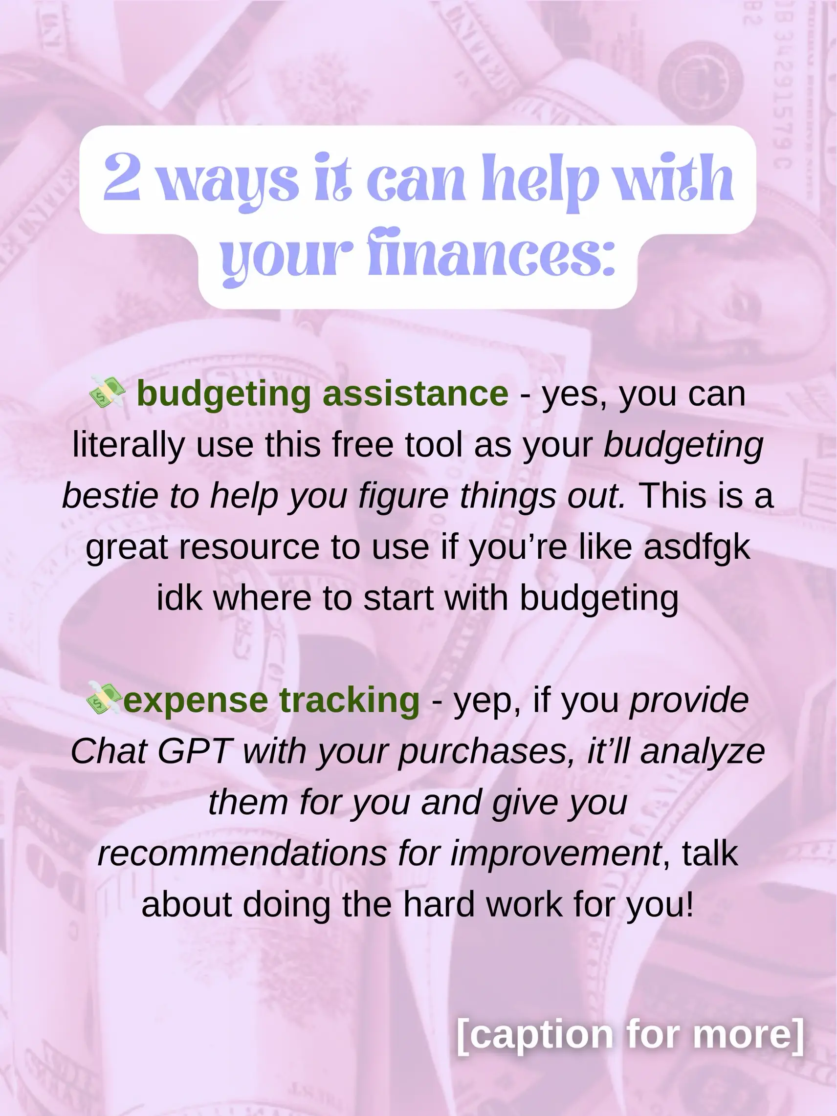 how to use chat gpt for your finances pt 1 | Gallery posted by Jade Johnson  | Lemon8