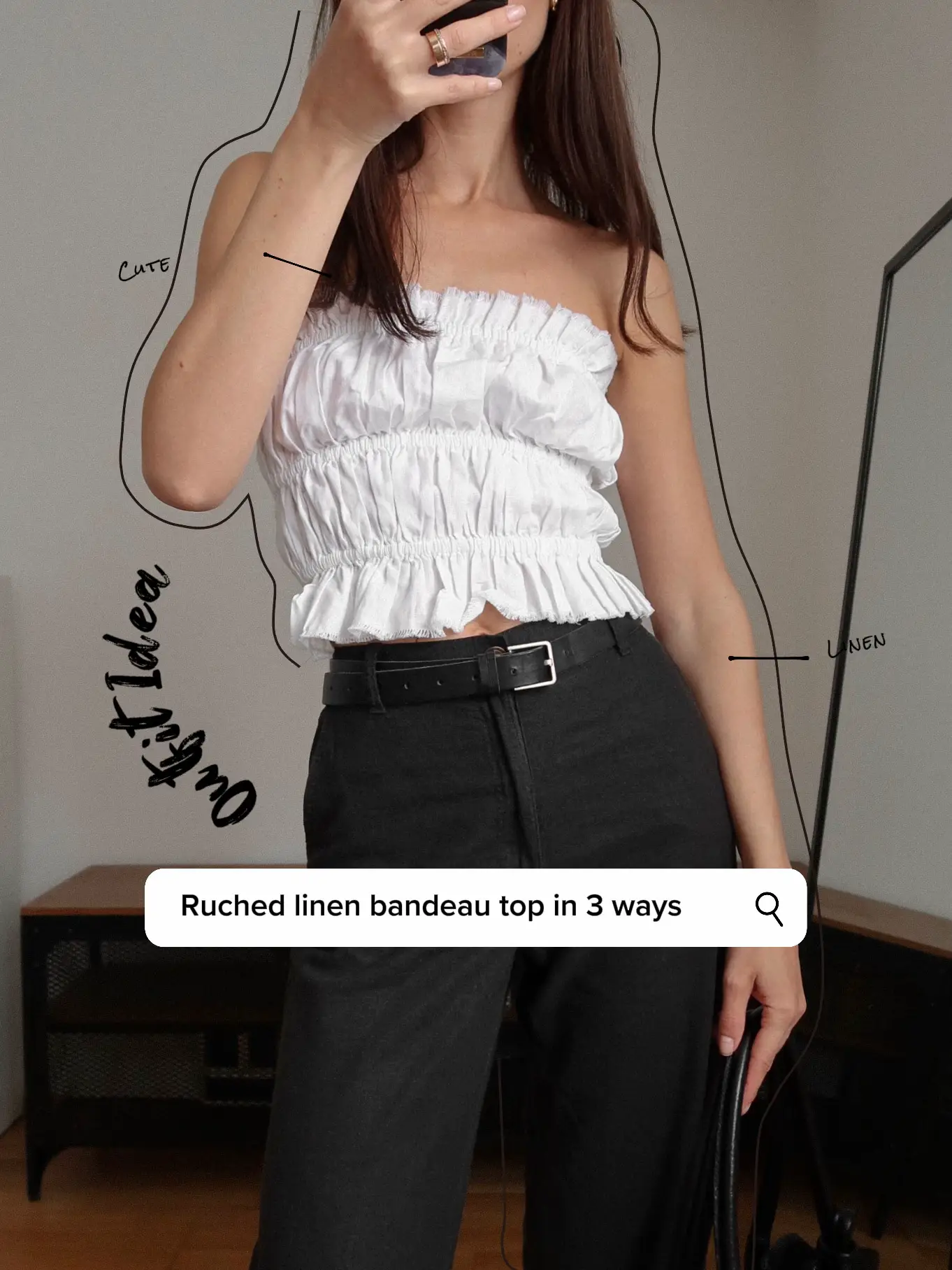 karina wears zara poplin ruffle top with high waisted trouser - Karina  Style Diaries