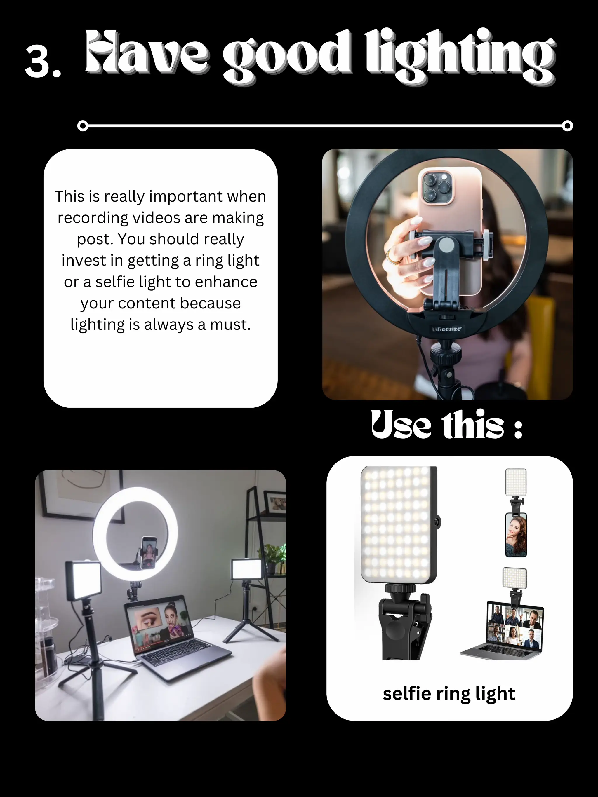 To record high-quality Instagram Reels, consider these three tips: . 🎨 Lighting: Good lighting is crucial for high-quality videos. Natu