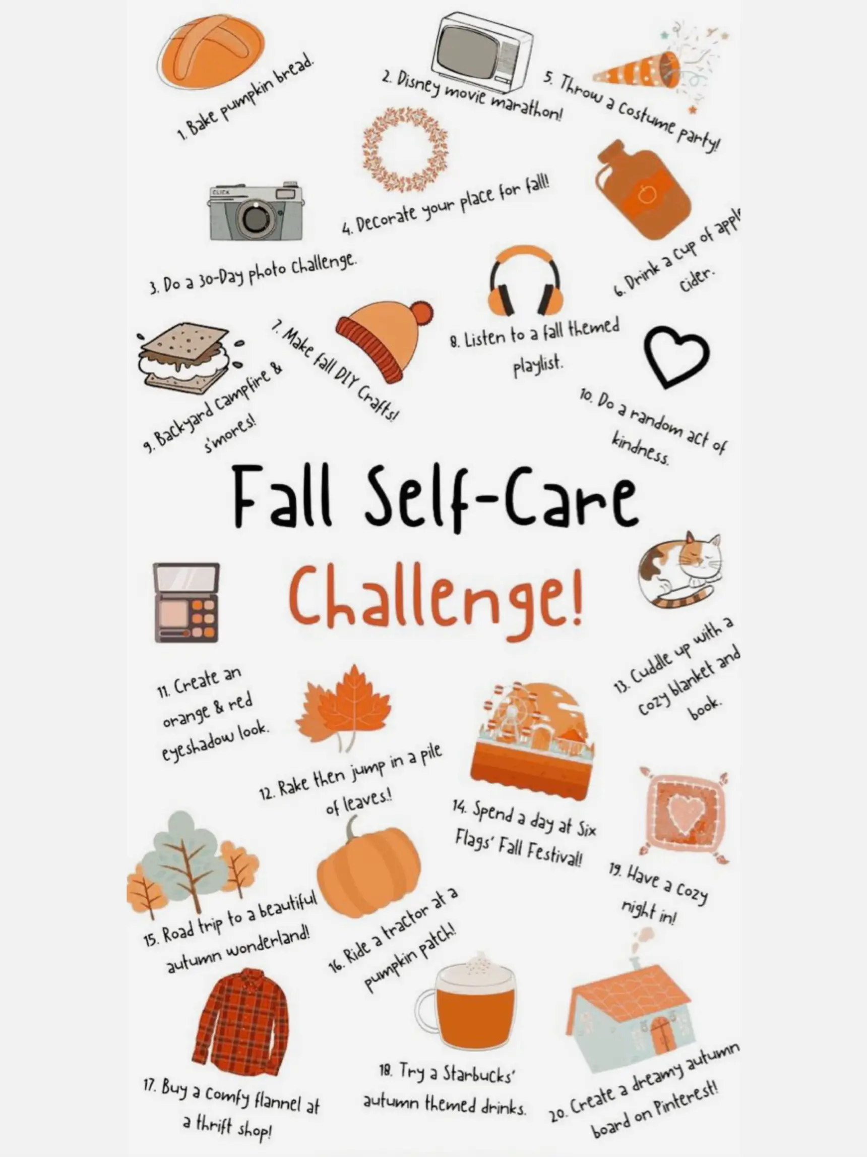 🍂🍁🎃FALL SELF-CARE CHALLENGE🎃🍁🍂 | Gallery posted by Payton Haws |  Lemon8