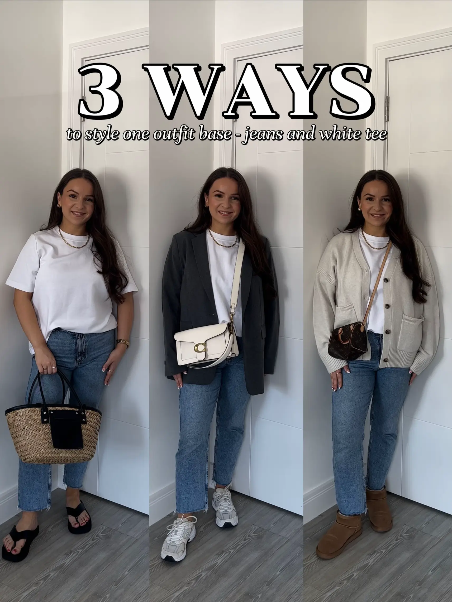 one outfit base, three ways 🤍🖤🤎
