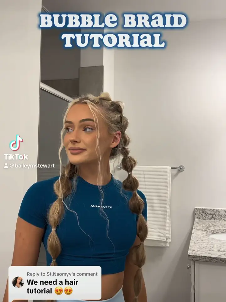  Bubble braid hair tutorial | Video published by Baileymstewart | Lemon8