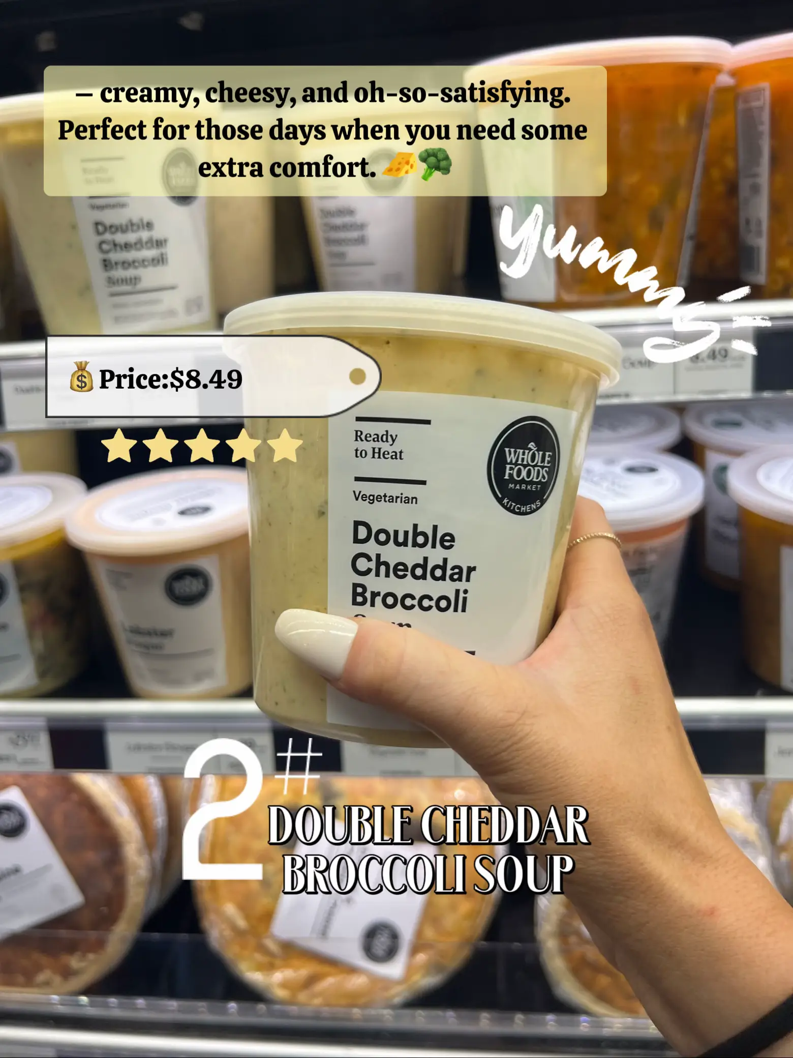 Double Cheddar Broccoli Soup at Whole Foods Market