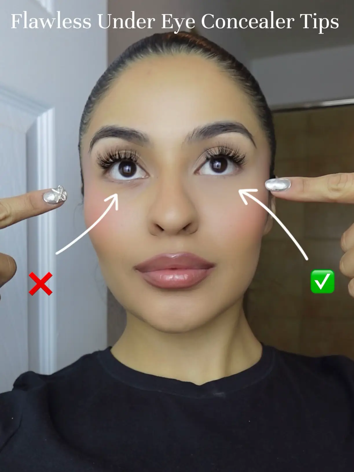 Eliminate your Dark under eye for a more NATURAL look 👉🏾 #darkcircle, makeup tutorial