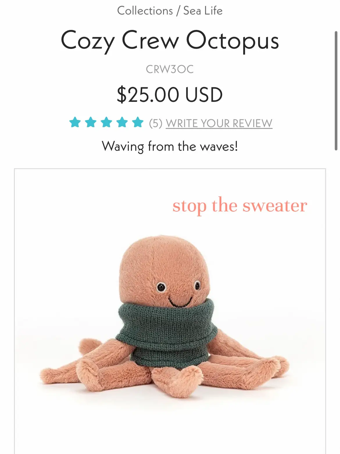 Buy Cozy Crew Octopus - at