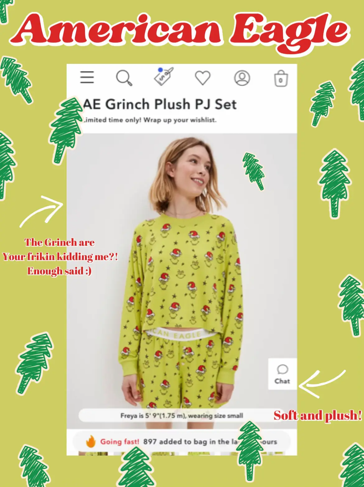 AE Grinch Plush PJ Set