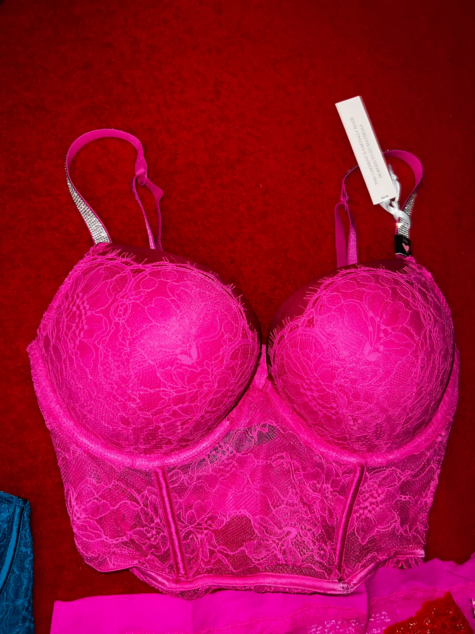 Victoria secret Hot pink Lace Corset , hot pink , has