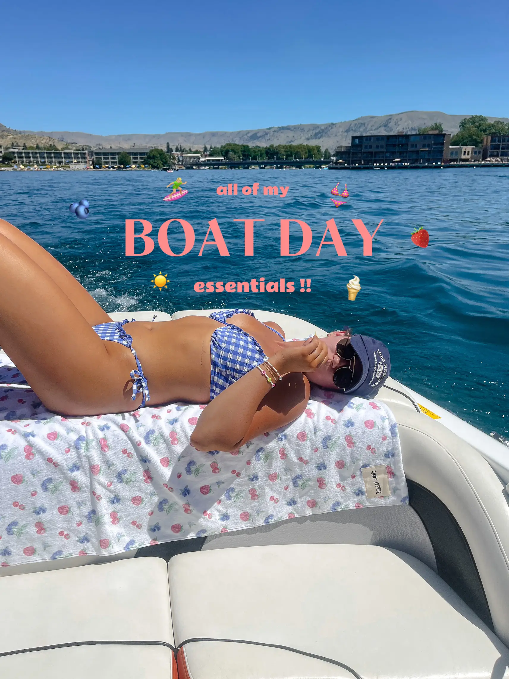 MY BOAT DAY ESSENTIALS ☀️👙🏄🏼‍♀️🌸🍦✨💓, Gallery posted by Shae Pitta