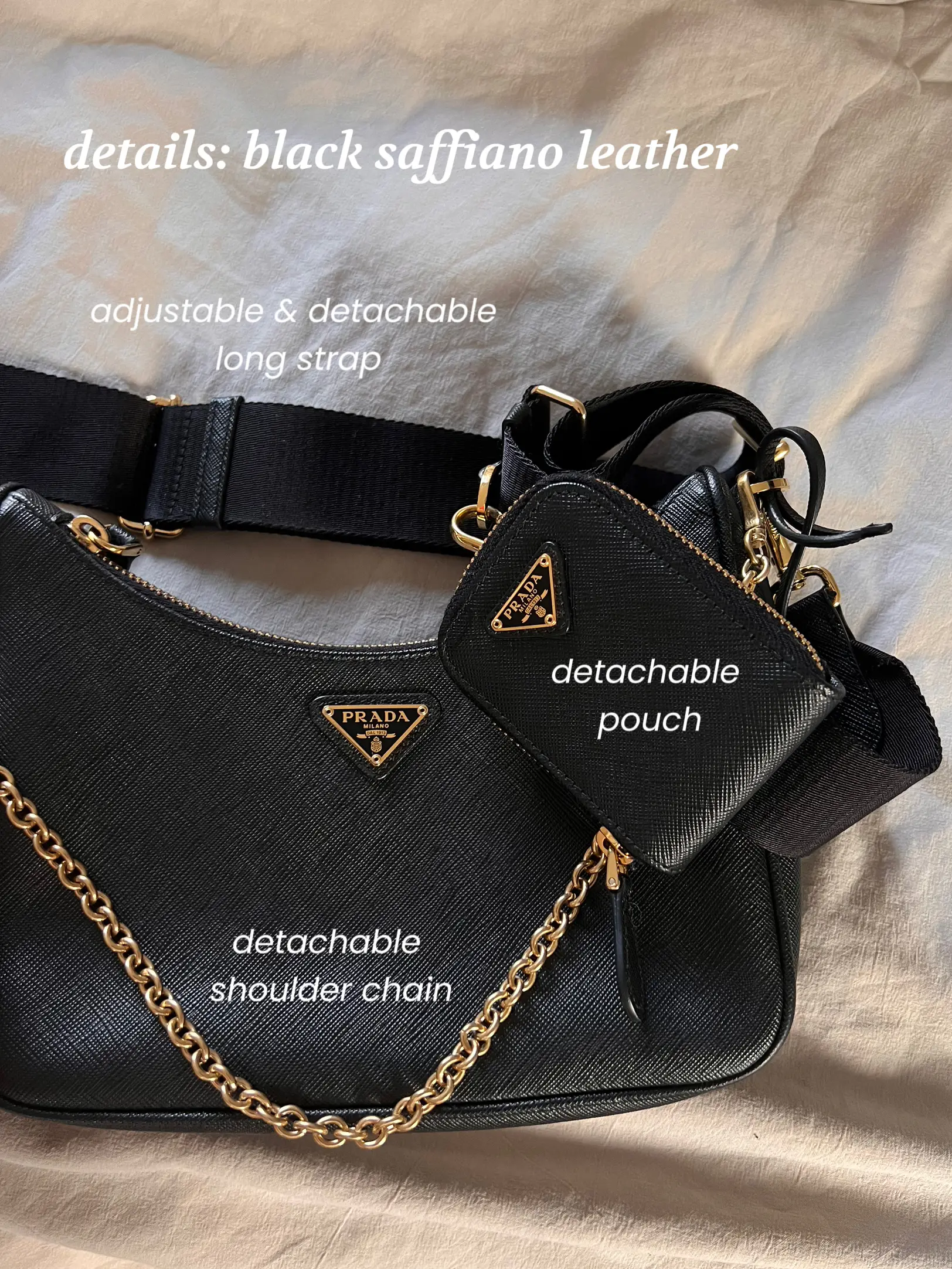 Black Prada Re-Edition 2005 Saffiano leather bag, Prada