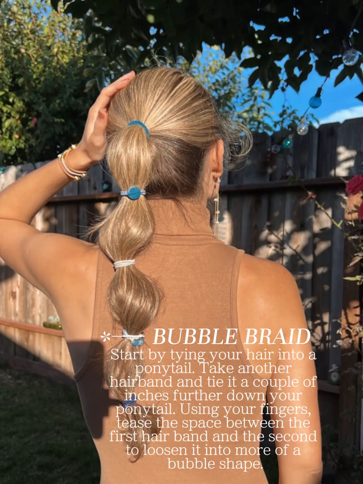 bubble braid x loop braid slick back ponytail!! #hair #hairtok