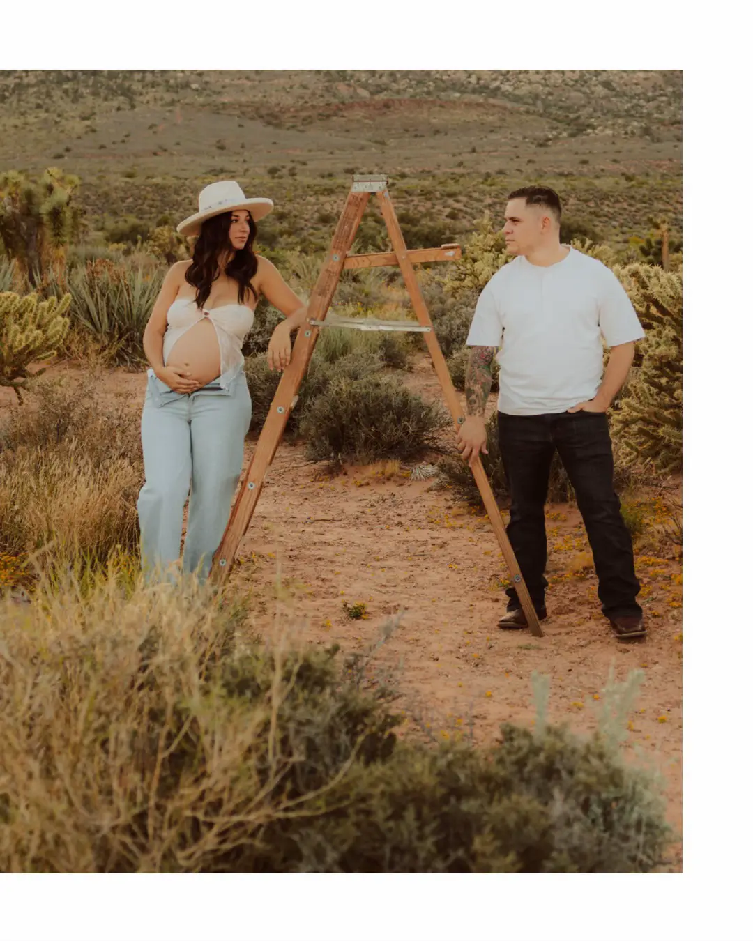 Stunning Maternity Photoshoot with Stylish Denim God Bralette Top