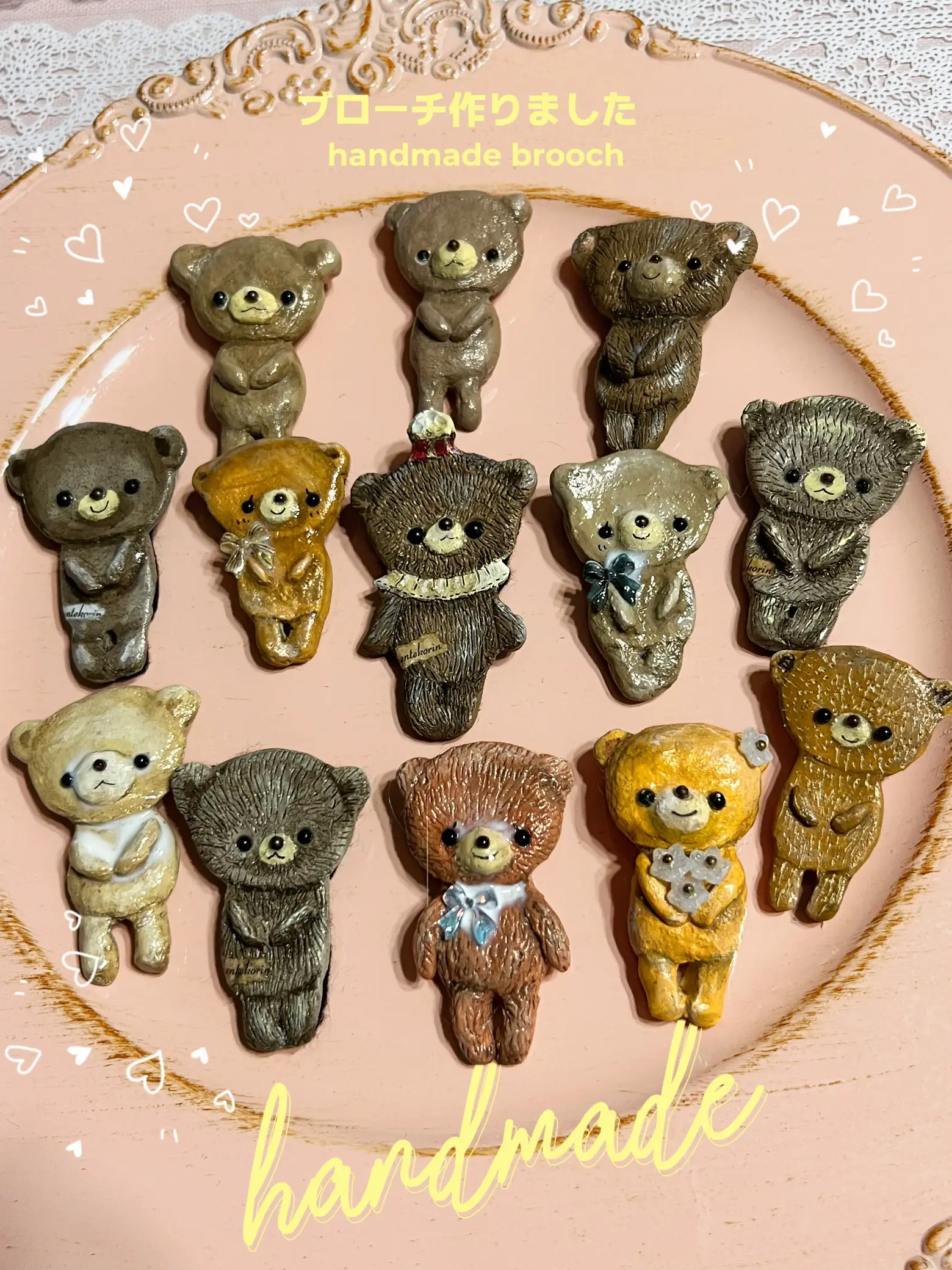 ねこのこどもたち•彩りの三毛猫ちゃん ＊ ハンドメイド 猫 ブローチ 