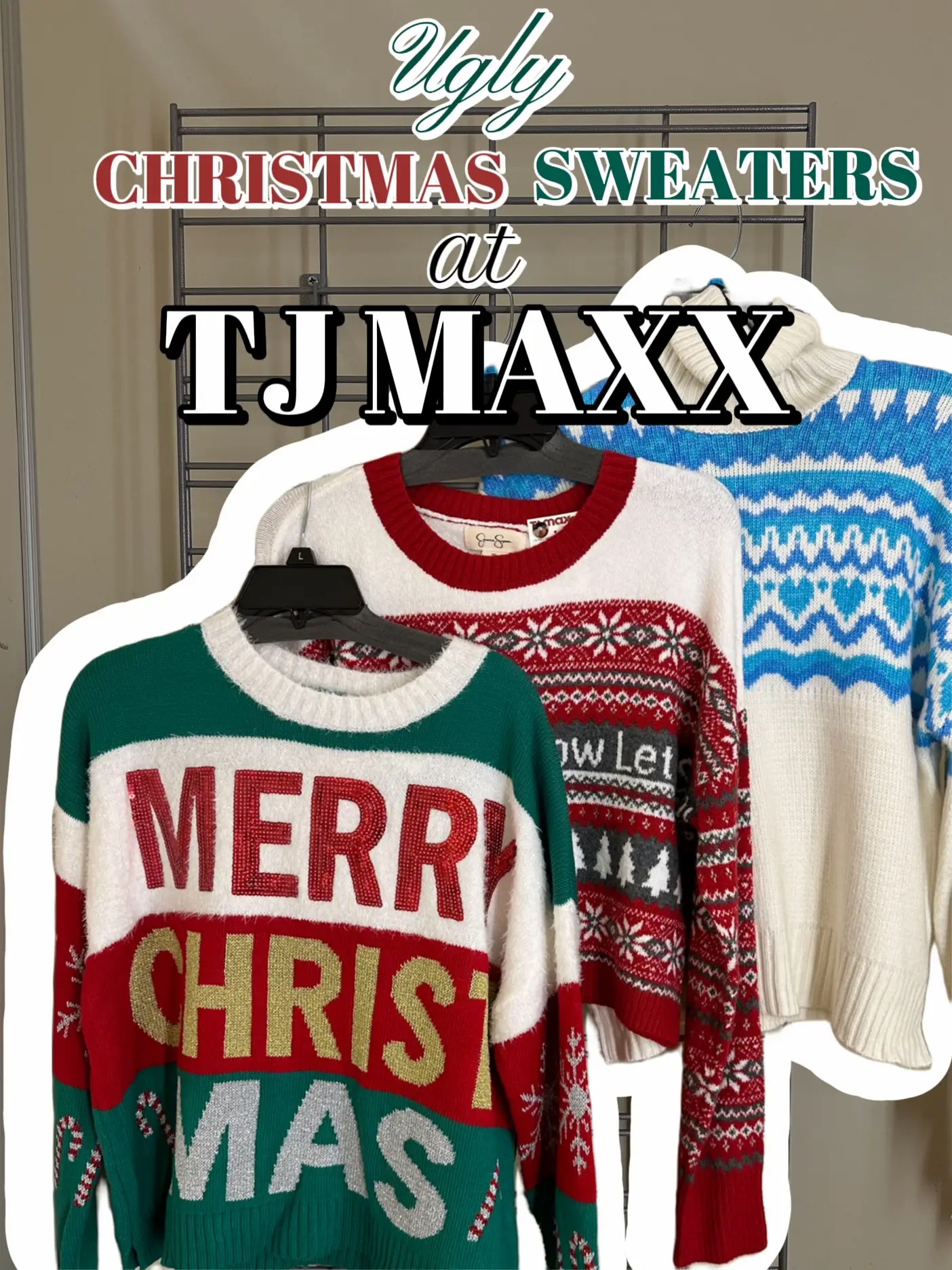  A collection of Christmas sweaters at TJ Maxx.