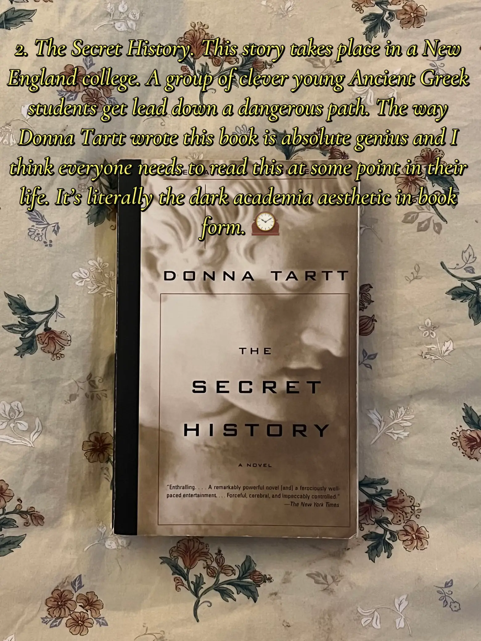 Just finished “The Secret History” (the first Donna Tartt book I've read)  and I've decided it's my favorite book I've ever read… : r/donnatartt